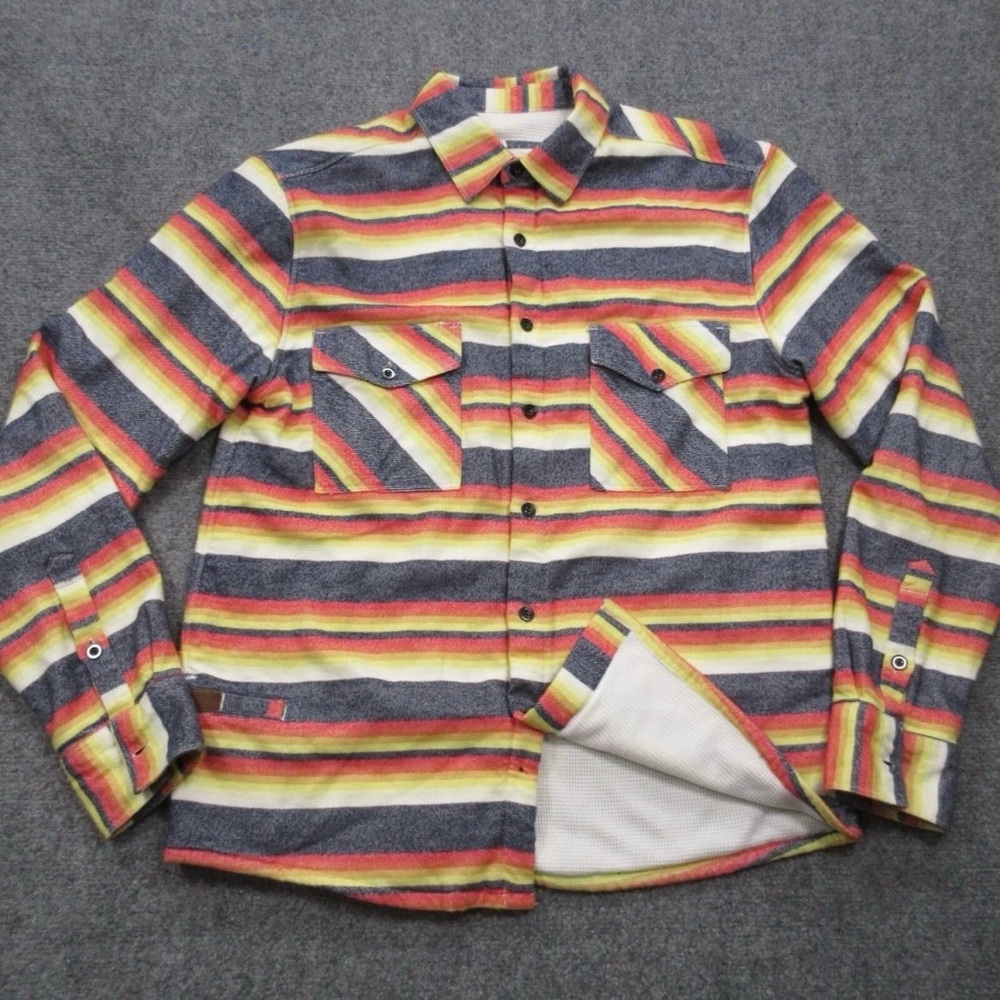 California Cowboy Shirt Mens Small Striped High Sierra Thermal Button Up Flannel